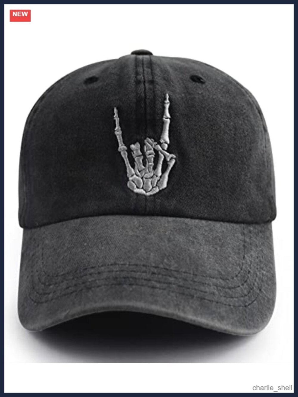 Skeleton Hands Embroidered Baseball Cap Dad Hat Adjustable Cotton